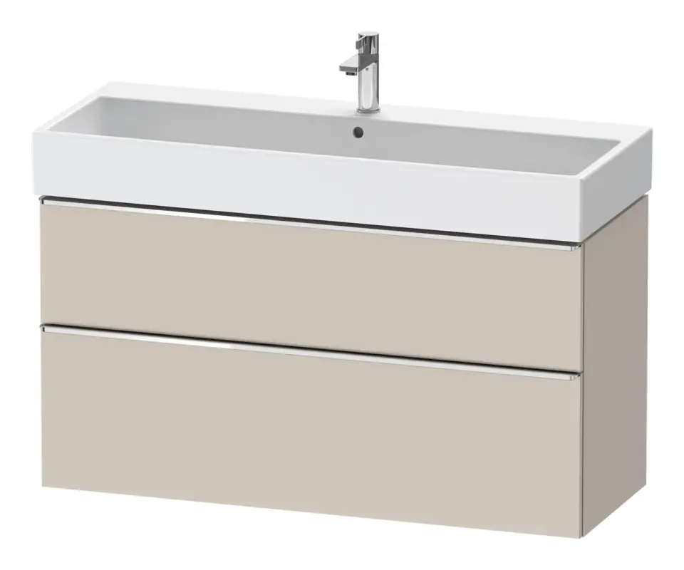 Neuheit Duravit D-Neo Waschtischunterschrank mit 2 Auszügen Griff Chrom Hochglanz 1184 x 625 x 442 mm - Taupe Matt