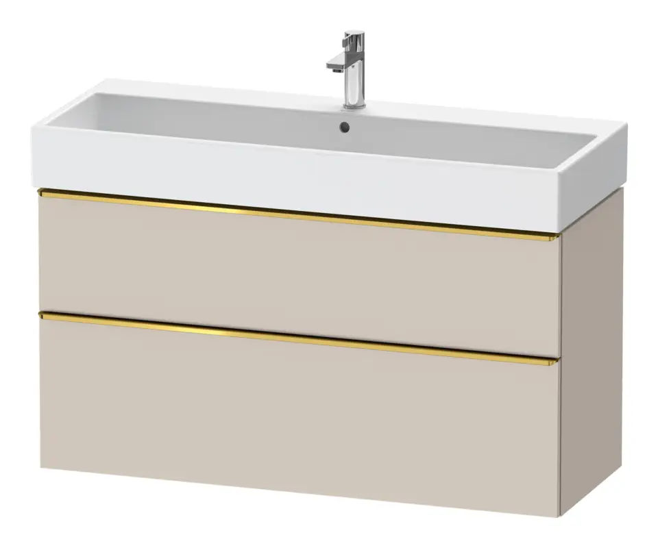 Expressversand Duravit D-Neo Waschtischunterschrank mit 2 Auszügen Griff Gold Poliert 1184 x 625 x 442 mm - Taupe Matt