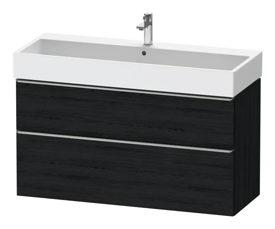 Finale Aktion Duravit D-Neo Waschtischunterschrank mit 2 Auszügen Griff Edelstahl Gebürstet 1184 x 625 x 442 mm - Eiche Schwarz Matt