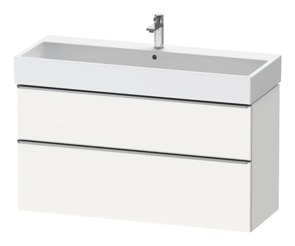 Meistverkauft Duravit D-Neo Waschtischunterschrank mit 2 Auszügen Griff Edelstahl Gebürstet 1184 x 625 x 442 mm - Weiß Matt