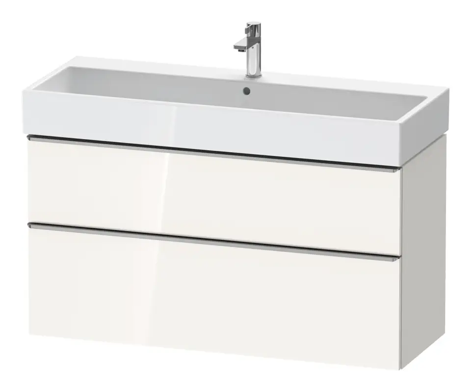Duravit D-Neo Waschtischunterschrank mit 2 Auszügen Griff Edelstahl Gebürstet 1184 x 625 x 442 mm - Weiß Hochglanz Nur Für Kurze Zeit