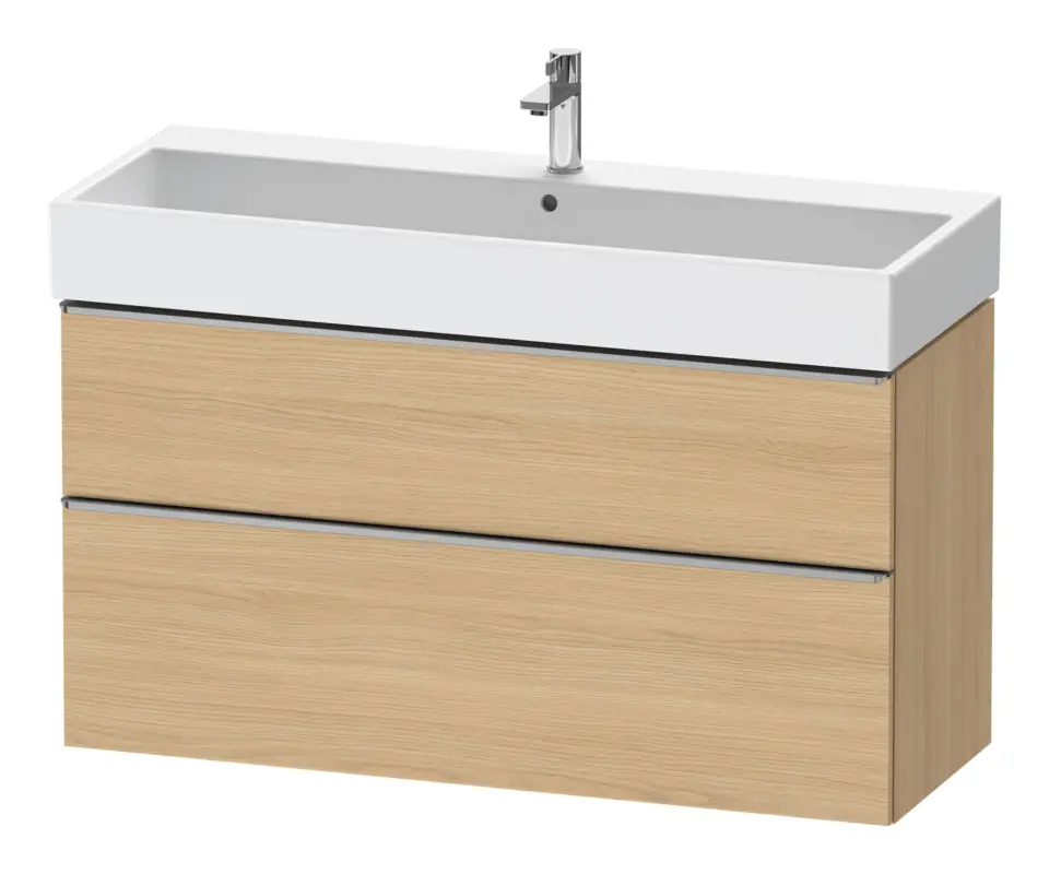 Duravit D-Neo Waschtischunterschrank mit 2 Auszügen Griff Edelstahl Gebürstet 1184 x 625 x 442 mm - Eiche Natur Matt Versand Am Gleichen Tag