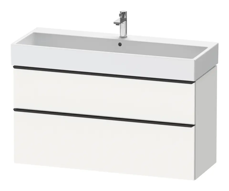 Duravit D-Neo Waschtischunterschrank mit 2 Auszügen Griff Diamantschwarz Matt 1184 x 625 x 442 mm - Weiß Matt Mega-Angebot