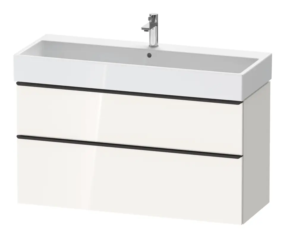 Duravit D-Neo Waschtischunterschrank mit 2 Auszügen Griff Diamantschwarz Matt 1184 x 625 x 442 mm - Weiß Hochglanz Top-Preis