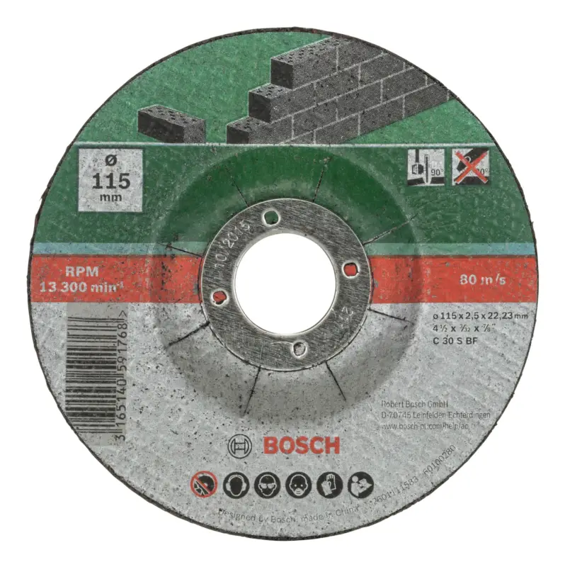 Bosch Zubehör Trennscheiben gekröpft für Stein, 115 mm - 5er Pack(Verpackungseinheit: 5Stück) Wochenendangebot