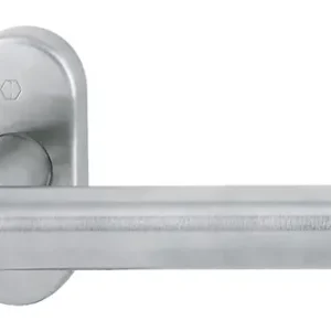 Top-Preis Hoppe Amsterdam Edelstahl-Feuerschutz-Rosetten-Türgriff-Halbgarnitur FS-E1400F/55 ohne Schlüsselrosette für Profiltüren - matt