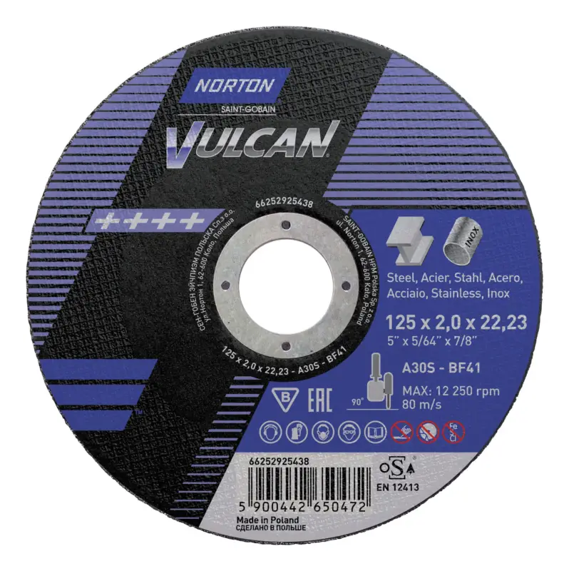 Günstig Norton Trennscheibe Vulcan Stahl/Inox gerade 125 x 2 mm