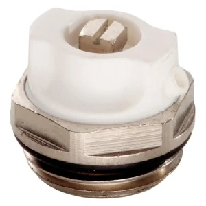 Hermann Schmidt Entlüftungsstopfen 1273 1/2", Messing vernickelt, selbstdichtend mit O-Ring, drehbar Neue Kollektion