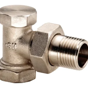 Hermann Schmidt Radiatorverschraubung 1521 3/8", vernickelt, Eckform, absperrbar Meistverkauft