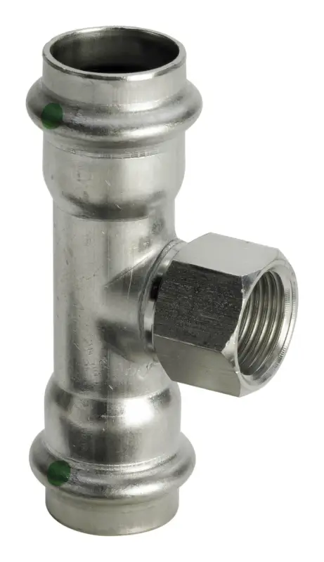 Günstig Viega T-Stück Sanpress Inox 2317.2 22 mm xRp 1/2 x 22 mm, Stahl nichtrostend, SC-Contur