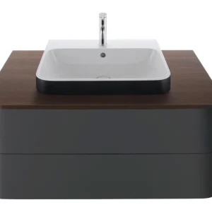 Meistverkauft Duravit Happy D.2 Plus Konsole mit einem Ausschnitt 1000 x 550 mm - Nussbaum gebürstet matt