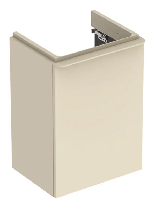 Geberit Smyle Square Handwaschbecken-Unterschrank Türanschlag rechts 442 mm x 356 mm x 617 mm - Sand-grau Hochglanz Top-Preis