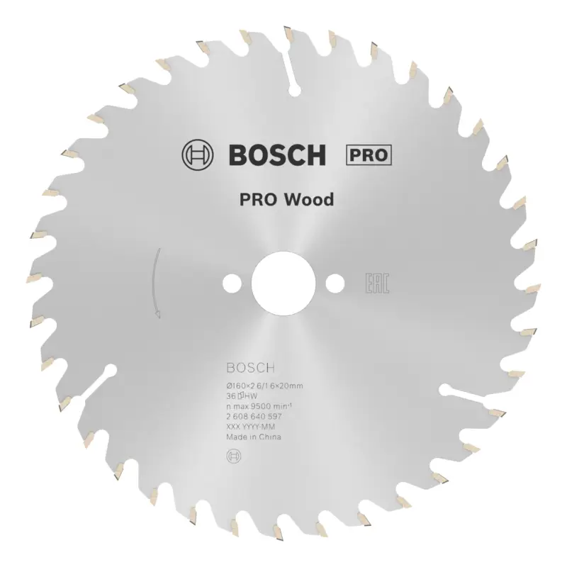Top-Seller Bosch Pro Wood cordless Kreissägeblatt, 160 x 2,6 x 20 mm, 36 Zähne, für Akku-Handkreissägen