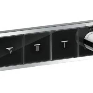 Hansgrohe RainSelect Thermostat für 4 Verbraucher mit integriertem Brausehalter Unterputz - Schwarz / Chrom Abverkauf