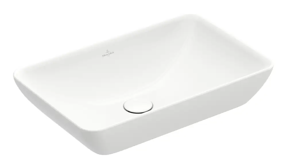 Villeroy & Boch Venticello Aufsatzwaschbecken mit Überlauf 555 x 360 x 180 mm - Stone White mit CeramicPlus Neuheit