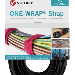 Velcro Klettkabelbinder One Wrap Strap 20 x 330 mm, schwarz, 25 Stück Begrenztes Angebot