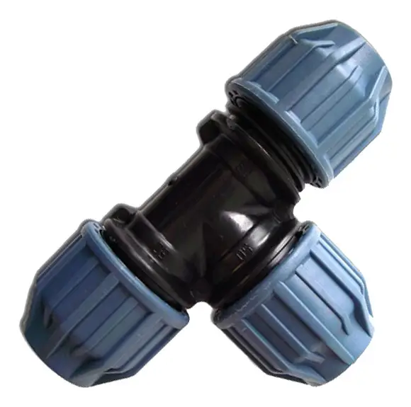 Top-Preis Bevo PP Klemm T-Stück 90° 50 mm 16 bar Schwarz/Blau DVGW/KIWA/WRAS