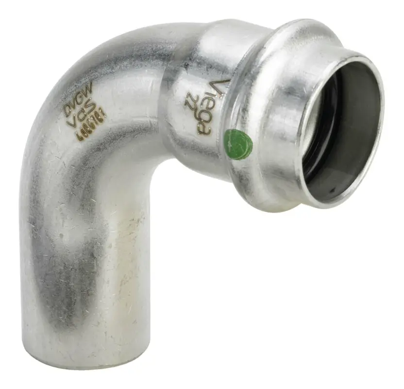 Viega Bogen Sanpress Inox 2316.1 22 mm, 90 Grad, Stahl nichtrostend, SC-Contur Zertifiziert