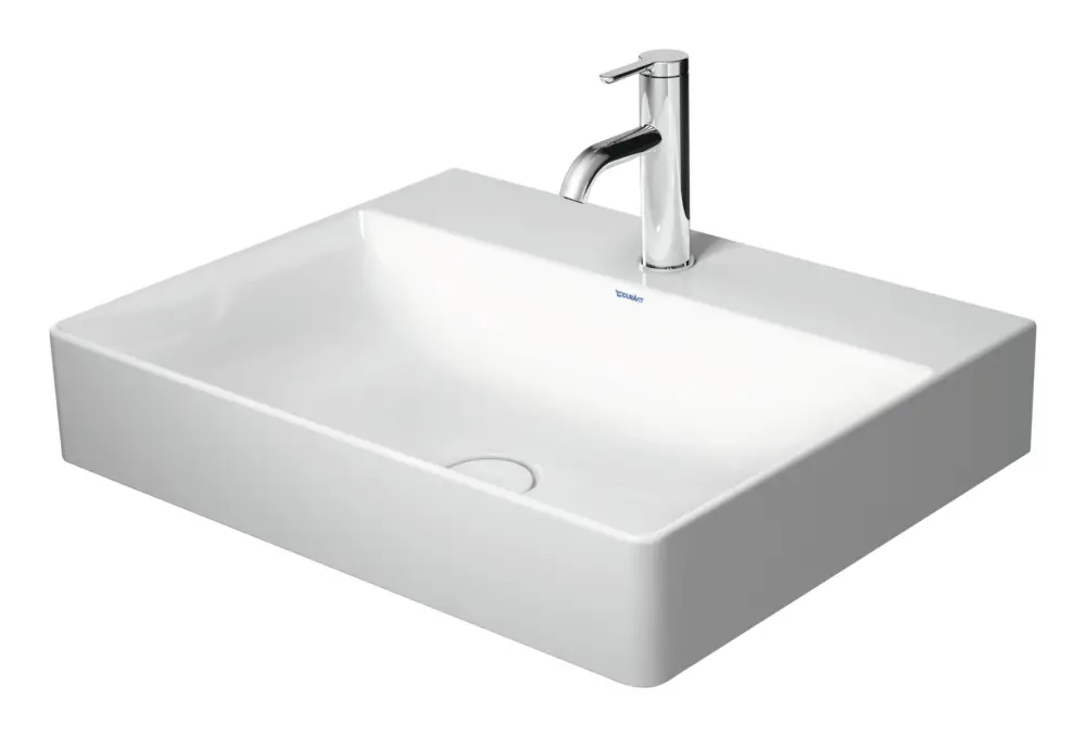 Duravit DuraSquare Waschtisch 1 Hahnloch 600 x 470 mm - Weiß Hochglanz Versand Am Gleichen Tag