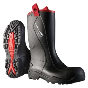 Dunlop Stiefel Purofort+ Rugged Größe 45 schwarz(Verpackungseinheit: 1Paar) Geprüft