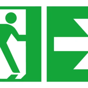 SafetyMarking Rettungszeichen 200 x 400 mm Alu Rettungsweg rechts Geprüft