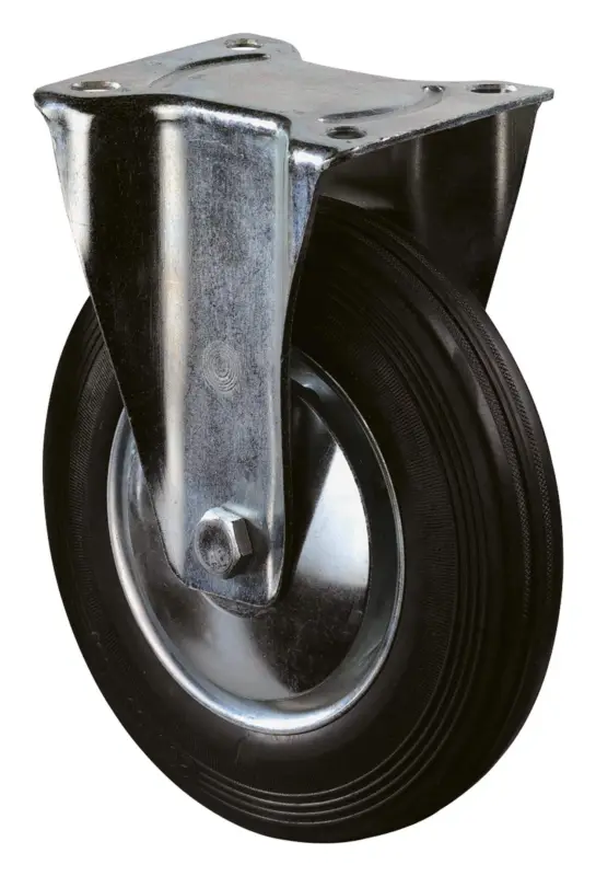 Online Kaufen BS Rollen Bockrolle 200 mm mit Rollenlager Stahlblech verzinkt mit Gummirad