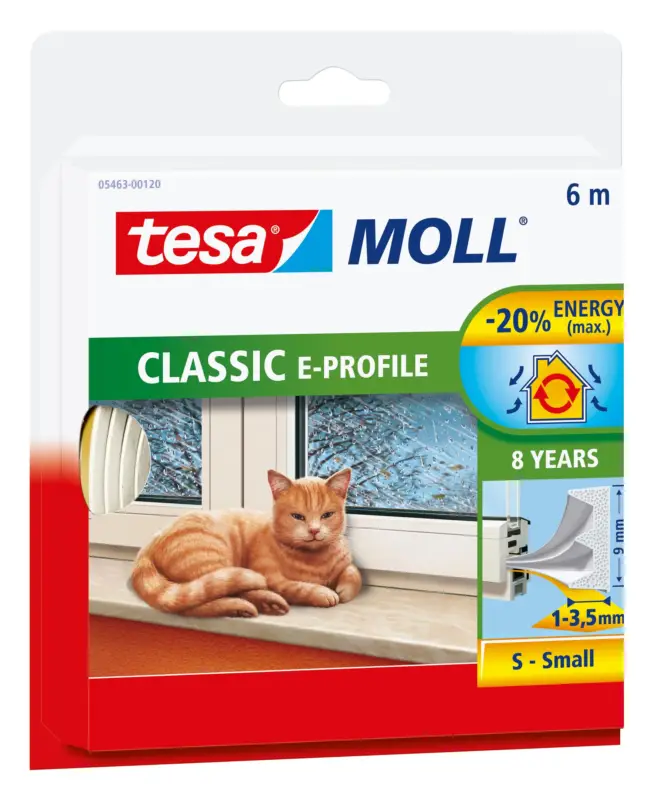 Tesa E-Profil-Dichtung weiß 6m x 9 mm 5463(Verpackungseinheit: 10Stück) Top-Preis