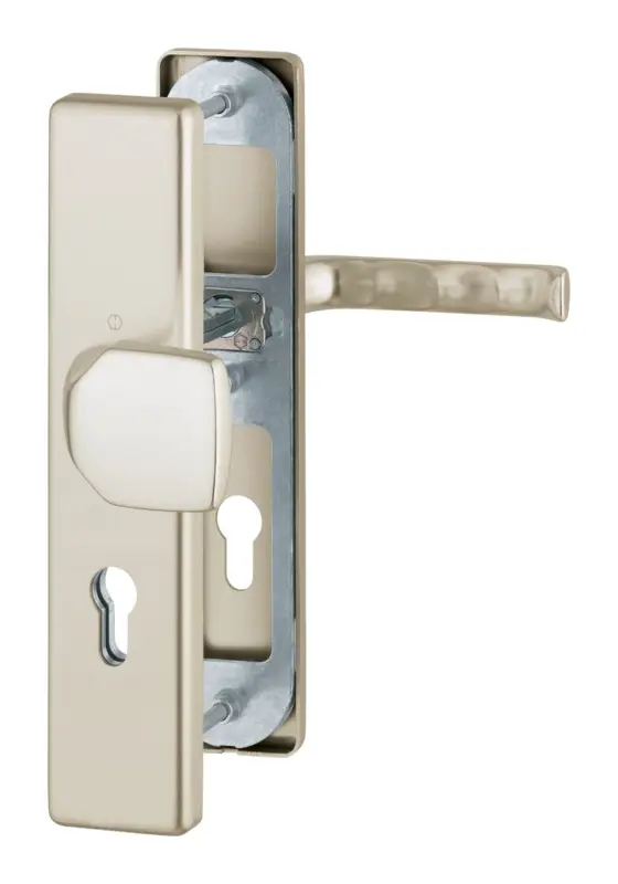 Hoppe London Aluminium-Schutz-Langschild-Wechsel-Garnitur 61G/2221/2210/113, Profilzylinder, für Außen-/Wohnungsabschluss-Türen (42-47 mm) - neusilberfarben Sonderangebot