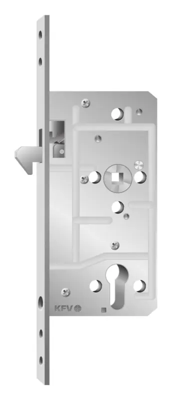 KFV Schiebetür-Einsteckschloss Profilzylinder PZ Entfernung 72 mm Vierkant 8 mm D65 20rd DIN links / DIN rechts Markenprodukt