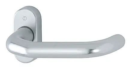 Sale Hoppe Paris Aluminium-Feuerschutz-Rosetten-Türgriff-Halbgarnitur FS-138GF/55 ohne Schlüsselrosette für Profiltüren - silberfarben