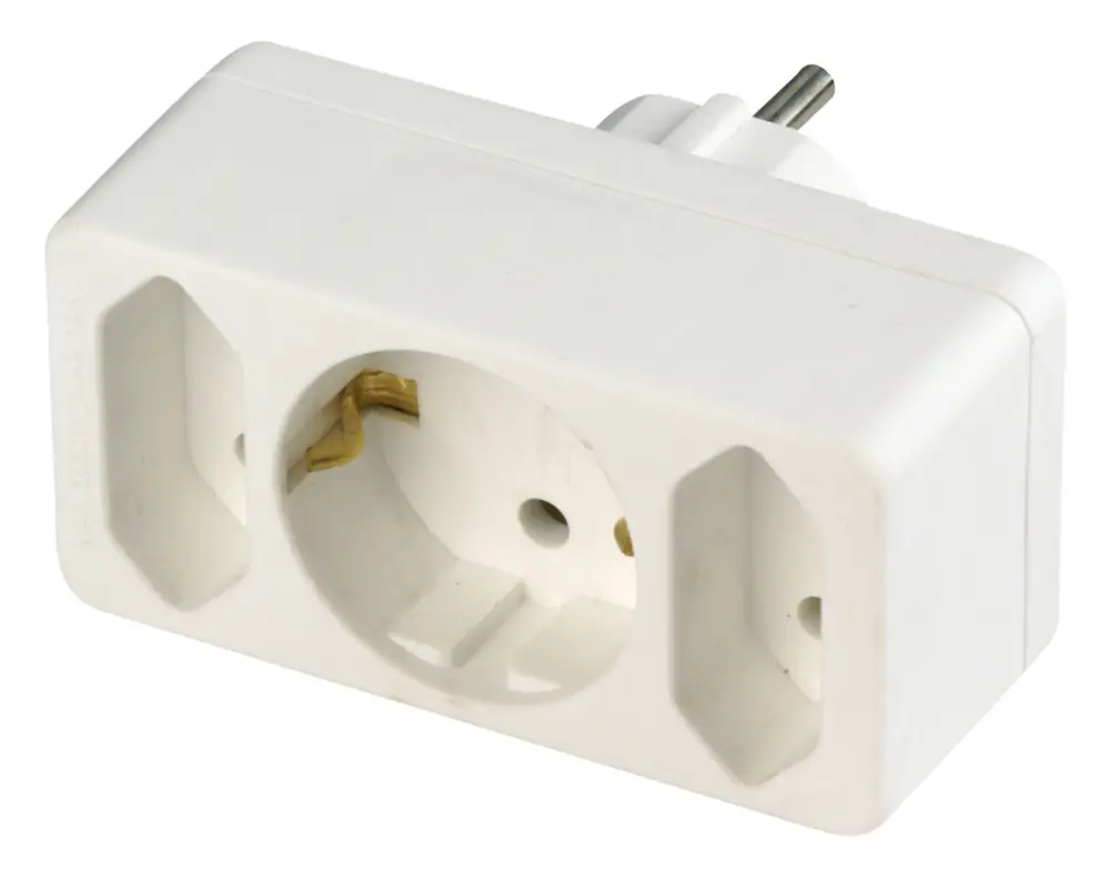 REV Ritter 3-fach-Stecker 2 x Euro und 1 Schutzkontakt Begrenztes Angebot