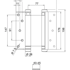 Saisonangebot Deni Pendeltürbänder Nr.39 stahlblank 175 mm(Verpackungseinheit: 1Paar)