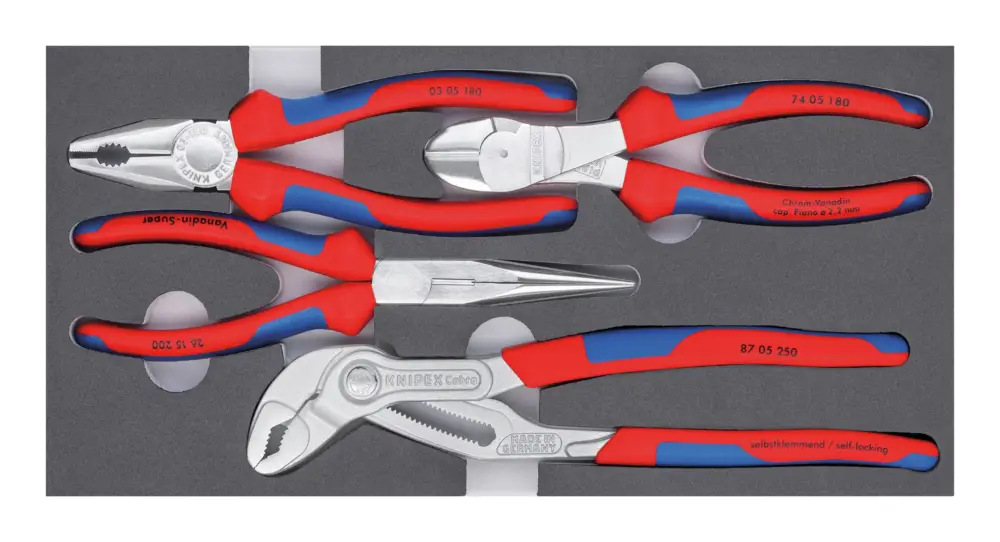 Knipex Zangen-Set Basic Chrom 4-teilig Schaumeinlage Top-Angebot