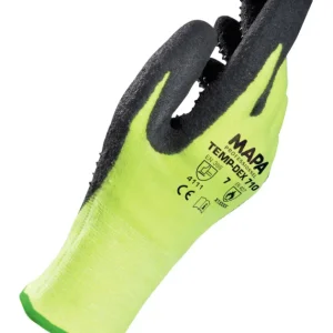 Nur Heute Mapa Handschuh Temp-Dex 710, Größe 7, gelb/schwarz(Verpackungseinheit: 10Paar)