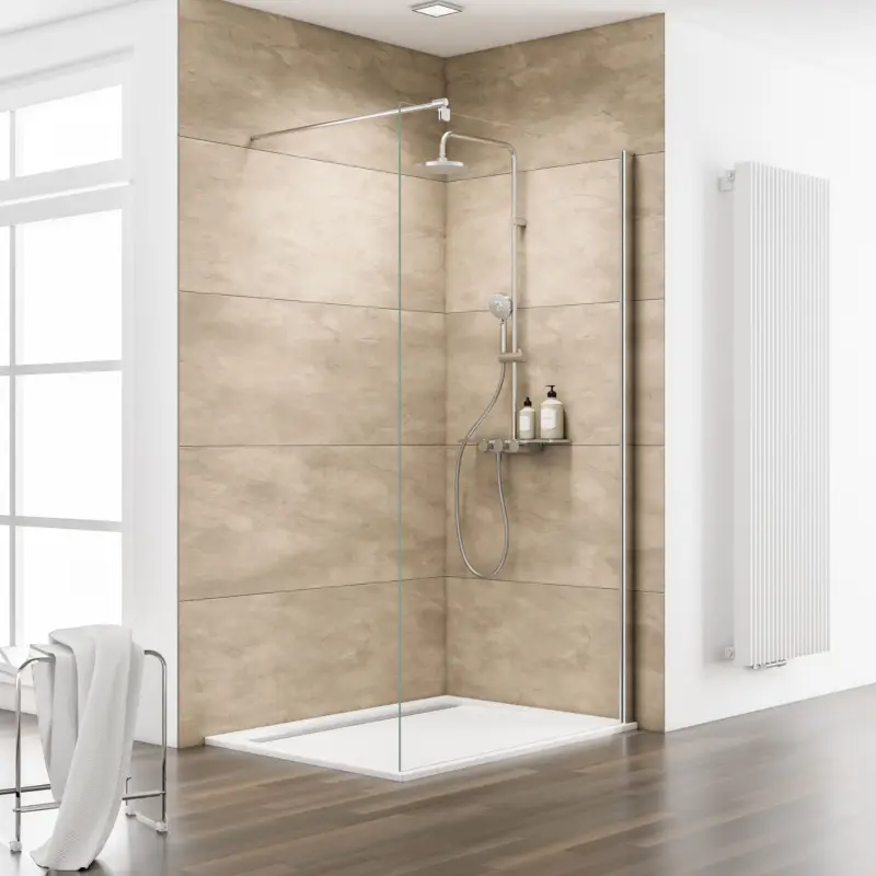 Sofort Bestellen Schulte ExpressPlus 72H MasterClass Walk In M8 Klarglas hell Chromoptik 120 cm / 200 cm inkl. fixil-Glassiegel