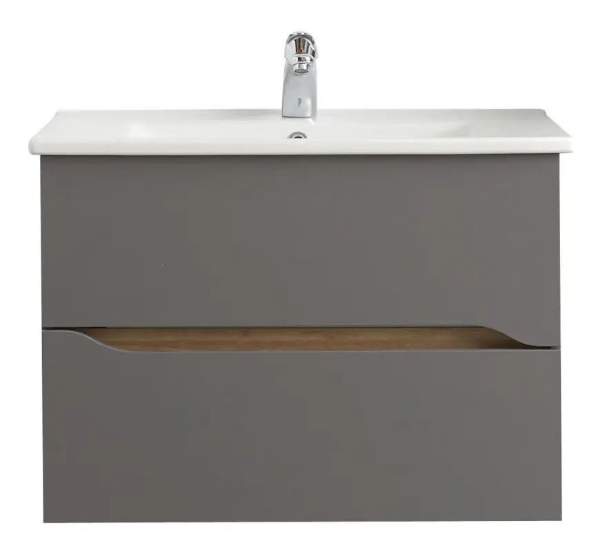 Rabatt Pelipal Quickset 357 Komplett-Set Waschtischunterschrank Keramikwaschtisch 750 mm - Quarzgrau Matt touch