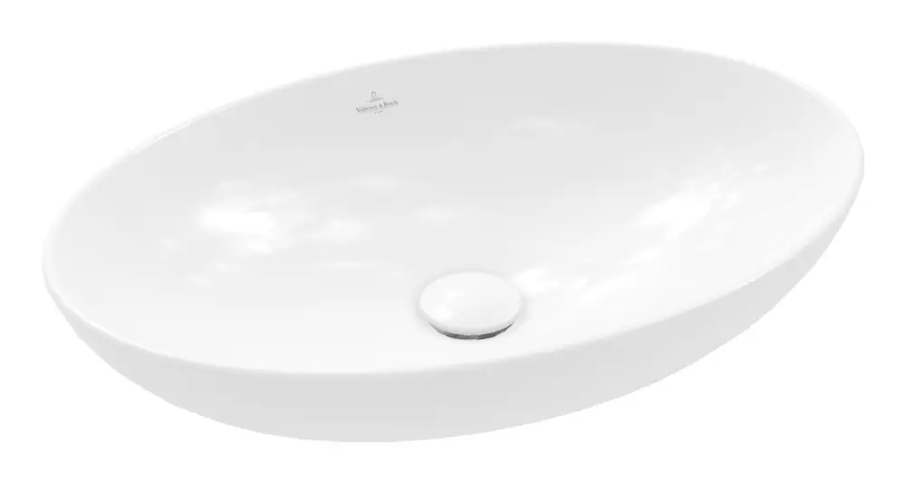 Online Kaufen Villeroy & Boch Loop & Friends Aufsatzwaschbecken ohne Überlauf 560 x 380 x 150 mm - Weiß Alpin mit CeramicPlus