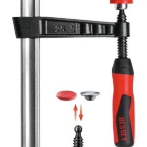 Neu Bessey Schraubzwinge Temperguss mit 2-Komponenten-Heft 400 x 175 mm / 32 x 10 mm