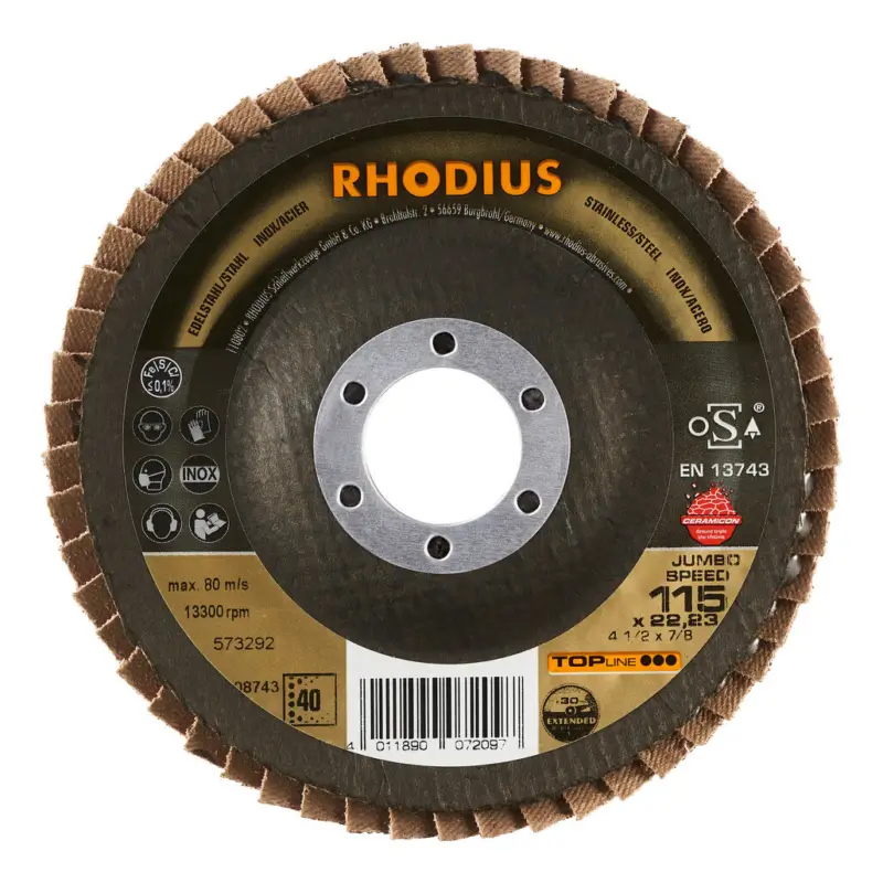 Rhodius TOPline JUMBO SPEED Lamellenschleifscheibe - 115 x 22,23 mm - K80 Jetzt Bestellen
