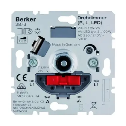 Berker Dimmer Dreh-/Druckknopf 20-500W LED Unterputz Schnäppchen