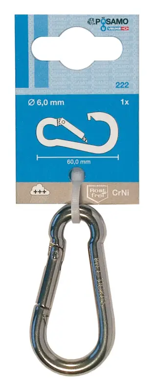 Versand Am Gleichen Tag Pösamo Feuerwehr-Karabinerhaken (SB) A2 60 x 6 mm a 1 Stück