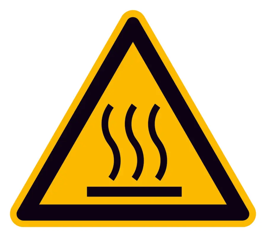 SafetyMarking Warnschild Alu geprägt Heisse Oberfläche SL100mm Neu