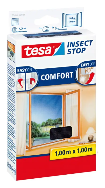 Günstig Tesa Fliegengitter anthrazit 1m x 1m Premium