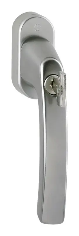 Markenware Hoppe Luxembourg Aluminium-Dreh-/Kipp-Fenstergriff 099S/US952 mit Secu100, Secustik und VarioFit, abschließbar - stahlfarben