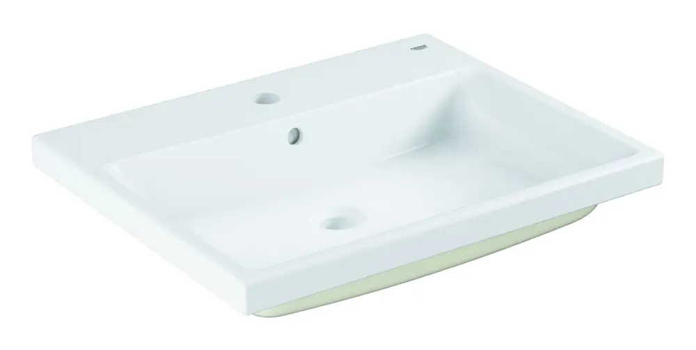 Zertifiziert Grohe Cube Keramik Einbauwaschtisch 600 x 490 mm - Alpinweiß mit PureGuard