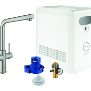 Geprüft Grohe Blue Professional Starterkit Spültischarmatur mit L-Auslauf - Supersteel