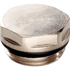 Top-Angebot Hermann Schmidt Blindstopfen 1271 1/2", Messing vernickelt, selbstdichtend mit O-Ring