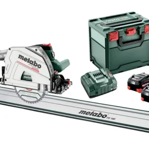 Billig Metabo Set KT 18 LTX 66 BL Akku-Tauchkreissäge 2 x 8 Ah LiHD mit Führungsschiene FS 160 in metaBOX