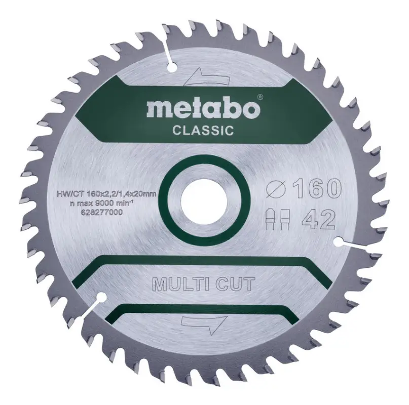 Metabo Kreissägeblatt "multi cut - classic", 160 x 20 mm, Zähnezahl 42, Flach-/Trapezzahn 5° Wochenendangebot