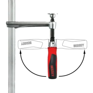 Bessey Schraubzwinge Ganzstahl mit 2-Komponenten-Heft 300 x 120 mm Klappgriff Schnäppchen